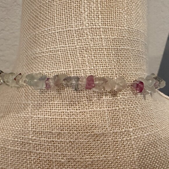 Fluorite Bead Chip Necklace - Picture 4 of 7
